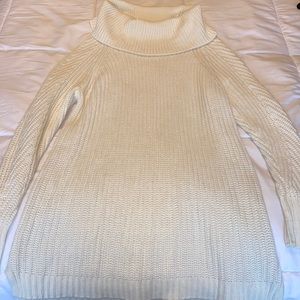 Cowl neck sweater dress